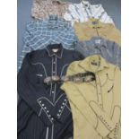 Wrangler - Three 20th Century Wrangler gents shirts, 3 others and 2 cowboy style shirts by