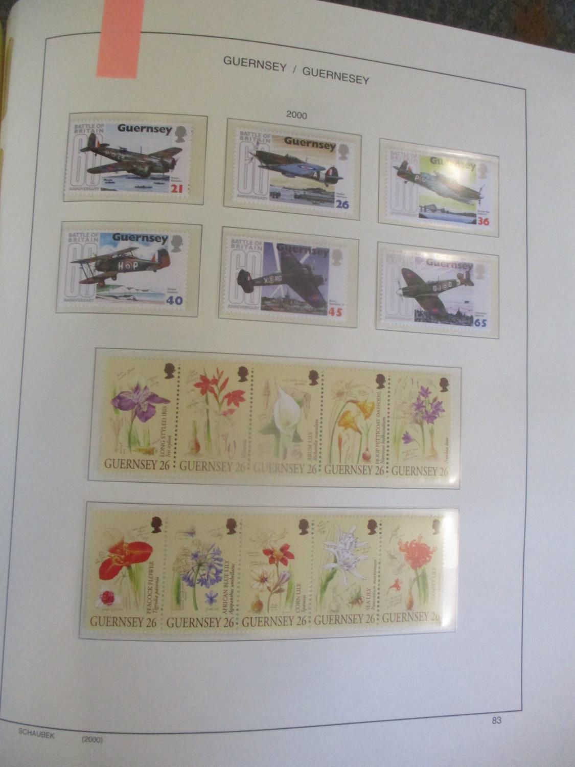 Stamps of Guernsey in Schaubek Hingeless Album 1991 - 2009, mint stamps, booklets and miniature