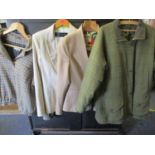 A ladies Oxford Blue Heritage green woollen tweed country pursuit jacket with liner, size 12,