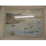 A large quantity of watercolours to include an S L Moss watercolour of Hong Kong harbour, framed