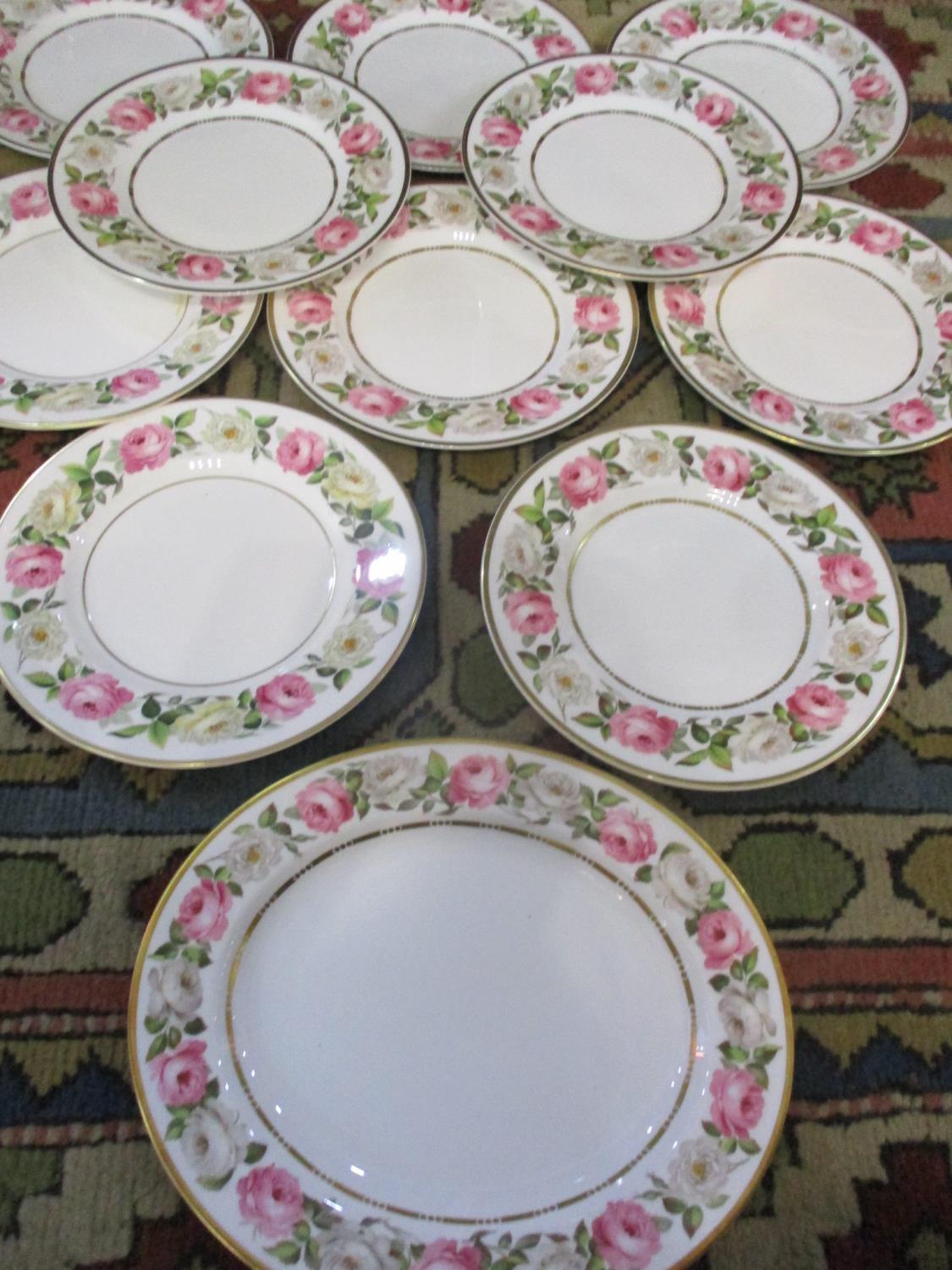 Ten Royal Worcester Royal Garden dinner plates and a matching serving platter