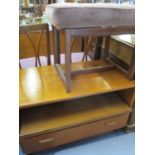A retro G-Plan low television cabinet with drawer below, together with two retro dressing table