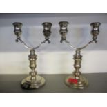 A pair of late 19th century silver candelabras