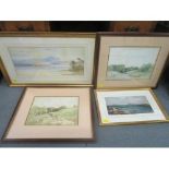 Two Victorian marine watercolours, Robert Peel, coastal watercolour with sailing boats, signed lower