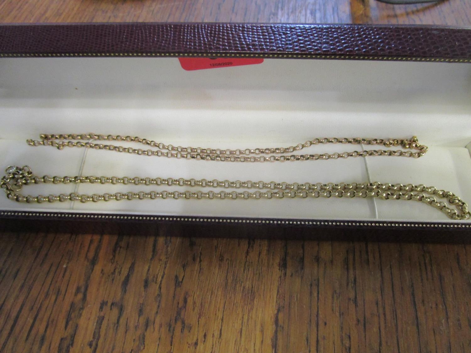 Two 9ct gold chain necklaces, total weight approximately 23.5g