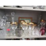 A quantity of glassware to include Edinburgh crystal and seven decanters, together with decanter