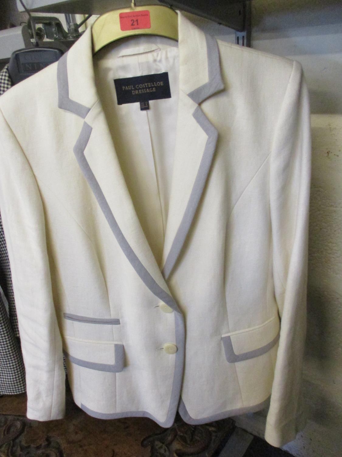 Seven ladies jackets to include a Paul Costelloe 'Dressage' cream linen jacket with grey piping, - Image 3 of 4