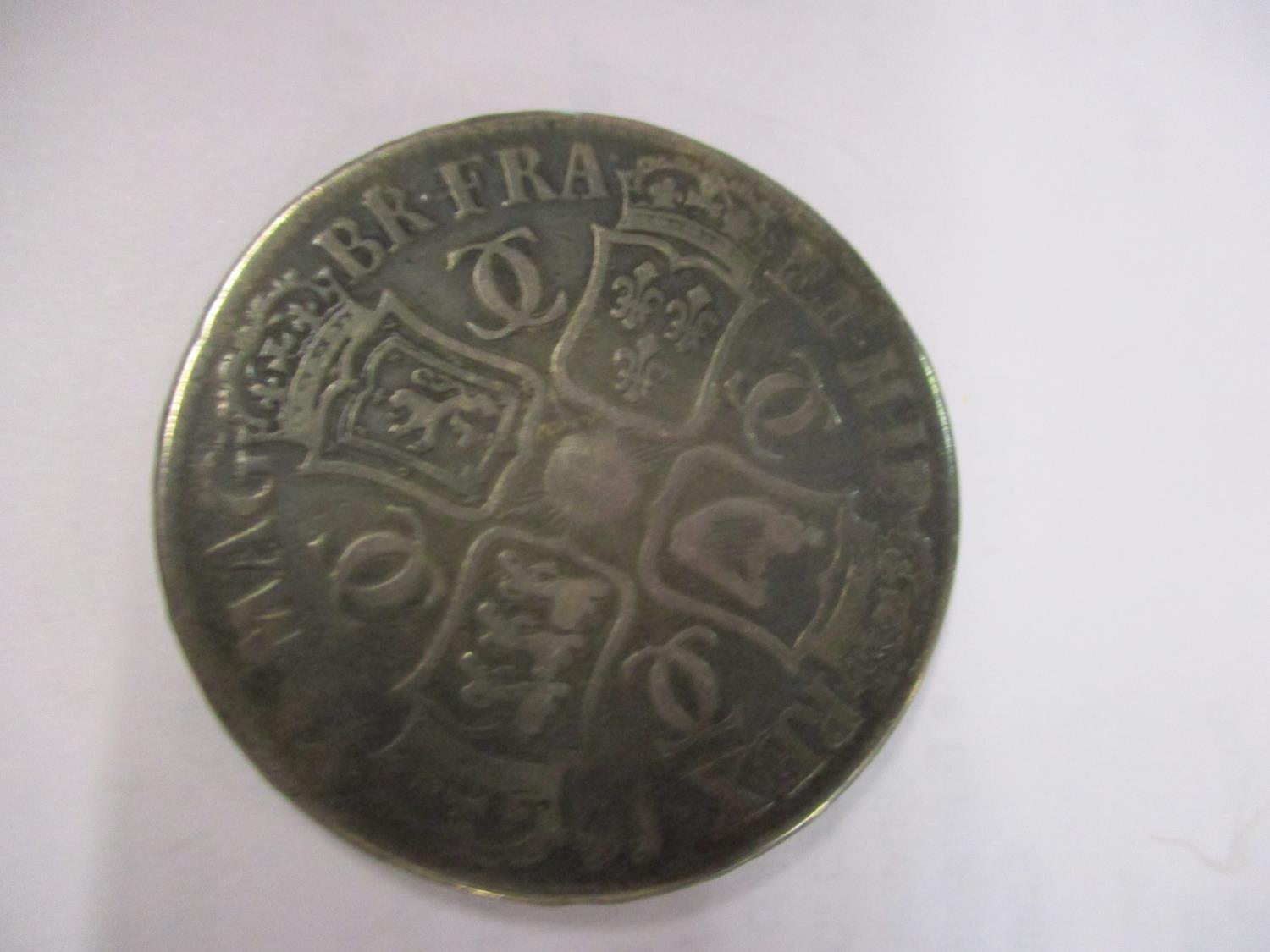 A 1677 Charles II silver crown - Image 2 of 2