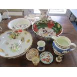Mixed china to include Masons wash bowls and a 19th century cup and saucer