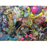 Mixed costume jewellery to include bead necklaces, Indian fashion jewellery, earrings, vintage