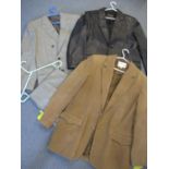 A Harrods by Chester Barrie gents 2 piece grey suit, 42" chest x 34" waist, a Scully gents black
