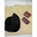 A Graham Smith felt ladies hat in black, together with a vintage Gucci maroon leather wallet, a