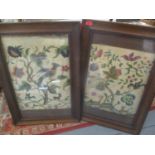 Two early 20th Century framed embroidered panels