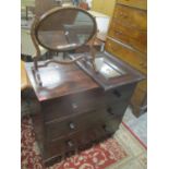 A Victorian mahogany chest of drawers, together with a dressing table swing mirror and a small