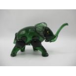 Attributed to Vetreria Artistica Barovier or Martinuzzi, a large green glass model of an elephant