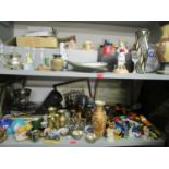 A mixed lot to include diecast vehicles decorative ceramics, cast games figures, various glasses,