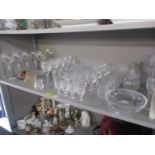 Stuart Crystal and American style drinking glasses, together with Brierley candlesticks and mixed