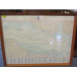 A large framed Spithead 1977 map entitled Review of the Fleet by QE11 to commemorate the Silver