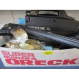 An Orek vacuum cleaner and accessories, together with mixed cutlery