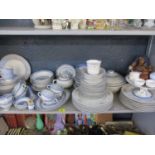 A modern Doulton dishwasher proof breakfast set, an oriental blue and white part dinner service, a