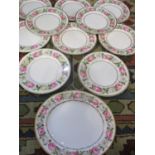Ten Royal Worcester Royal Garden dinner plates and a matching serving platter Location: 3.1