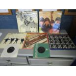 The Beatles - Five LP's and two singles to include Revolver Mono 33 1/2 rpm circa 1966, A Hard Day's