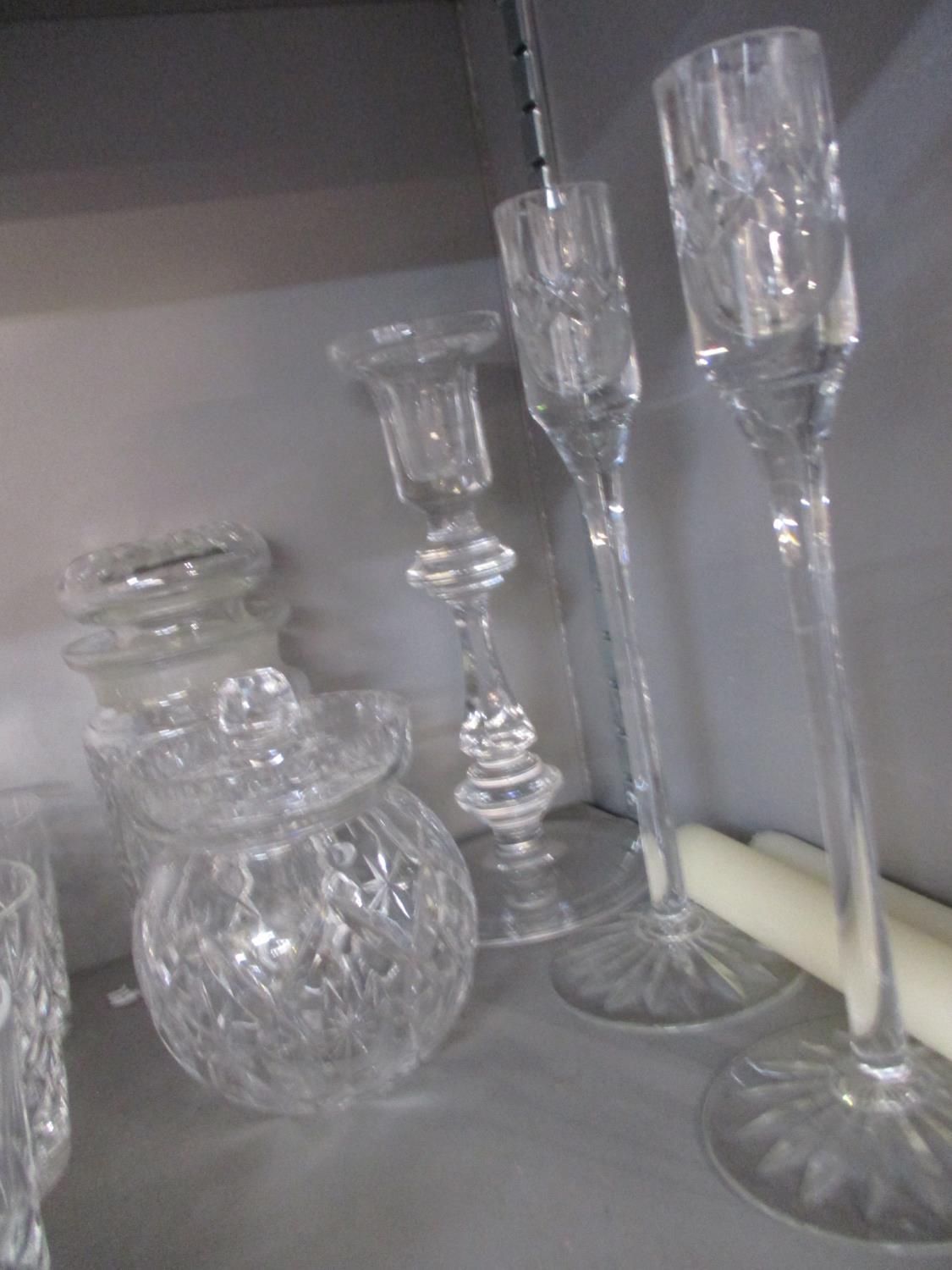 Stuart Crystal and American style drinking glasses, together with Brierley candlesticks and mixed - Image 5 of 6