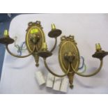 A pair of mid 20th century brass wall sconces