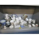 A mixed lot of ceramics and glassware to include a Paragon part tea set, Wedgwood, collectors plates