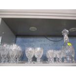 Waterford Colleen - Eight short stemmed champagne flutes (one A/F), nine red wine glasses, six