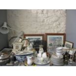 A mixed lot comprising silver plate and cutlery, an anglepoise lamp, china to include Royal Doulton,