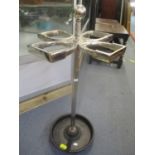 A modern chrome horseshoe stick stand 28 1/2"h