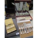 A mixed lot of cutlery to include a boxed set of Arthur Price cutlery, together with a boxed