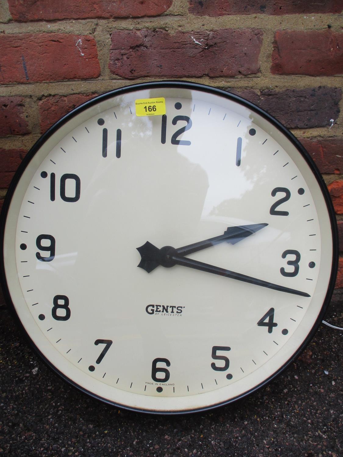 A large 20th Century electrical Gents of Leicester wall clock