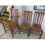 A set of six 1930s oak dining chairs with drop in seats