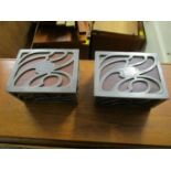 Two WMF Art Nouveau electroplated and wooden cigarette boxes, marks to underside