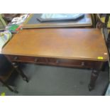 A Victorian mahogany two drawer side table 29" H x 44 1/2" W