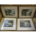 A set of four early 19th century British School watercolours depicting lake scenes