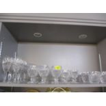 Waterford Colleen - Ten tall stemmed champagne flutes (one A/F), ten white wine glasses, six port