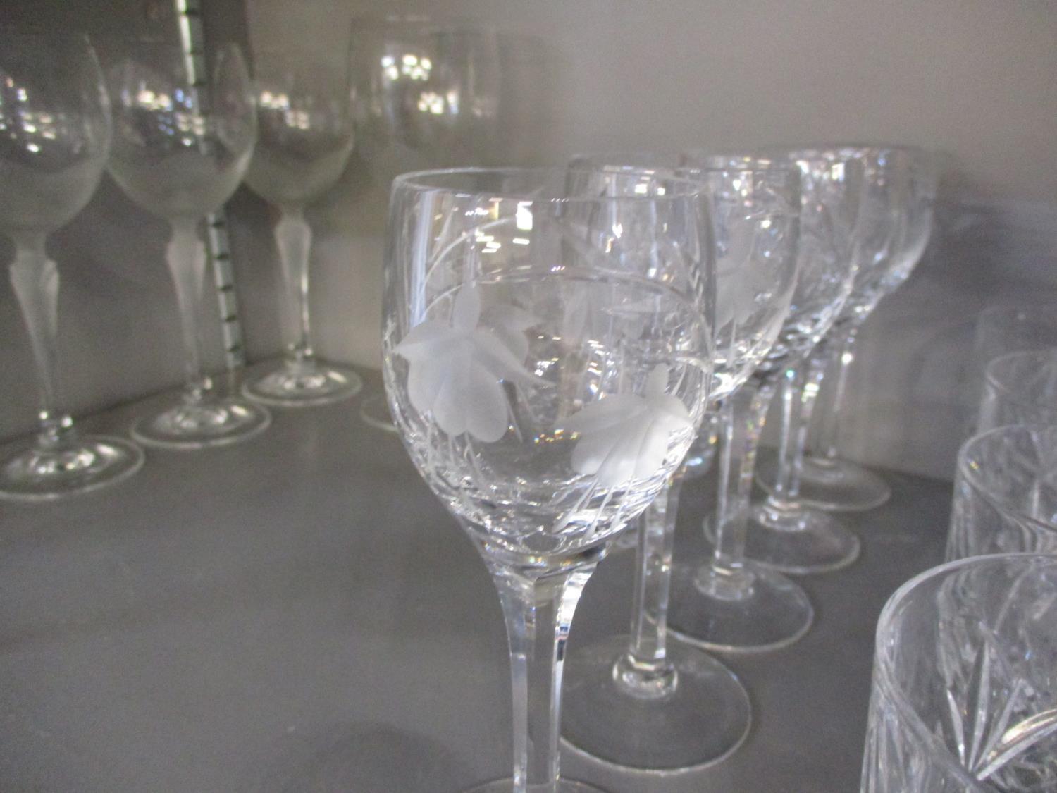 Stuart Crystal and American style drinking glasses, together with Brierley candlesticks and mixed - Image 2 of 6