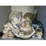 A mixed lot of ceramics to include various Limoges and other boxes, Crown Derby plates, Minton