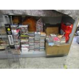 1300 DVDs, CDs, cassettes and two CD stands