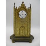 A George IV gilded ormolu watch holder fashioned as Neo Gothic style Cathedral style exterior, and