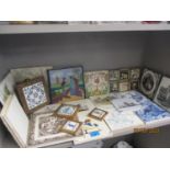 A quantity of vintage tiles to include Poole, Wedgewood and Minton examples A/F
