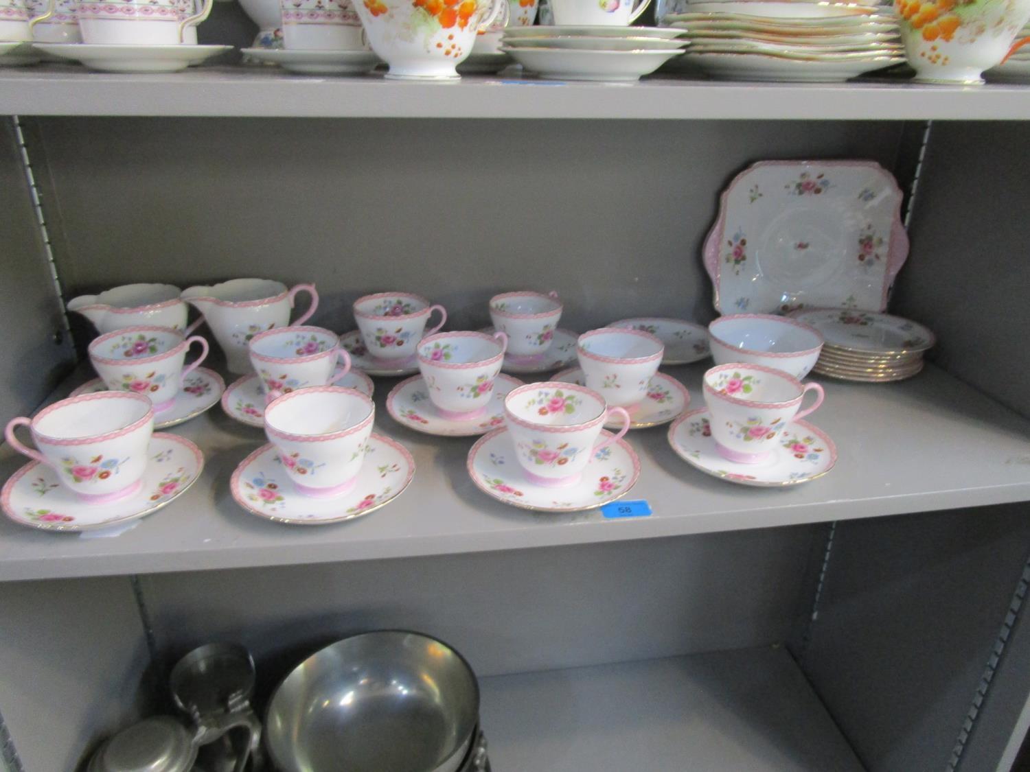 A Shelley part teaset decorated with flower sprays - Image 2 of 3