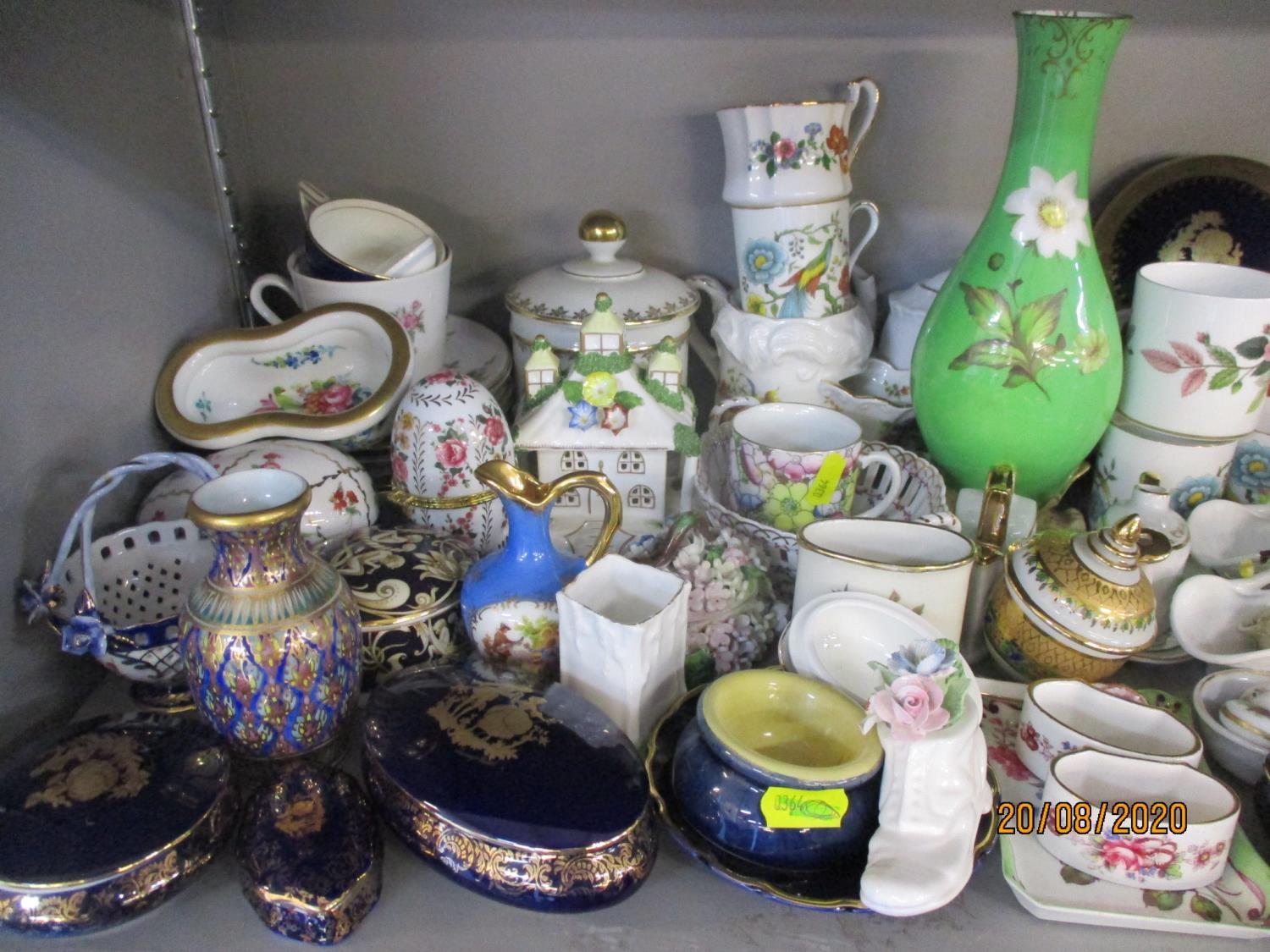 Continental and British porcelain trinkets, ornaments and dressing table items, together with part - Image 4 of 4