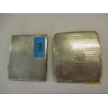 Two silver engine turned cigarette boxes