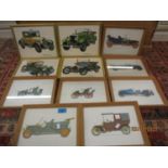 Two sets of classic car prints