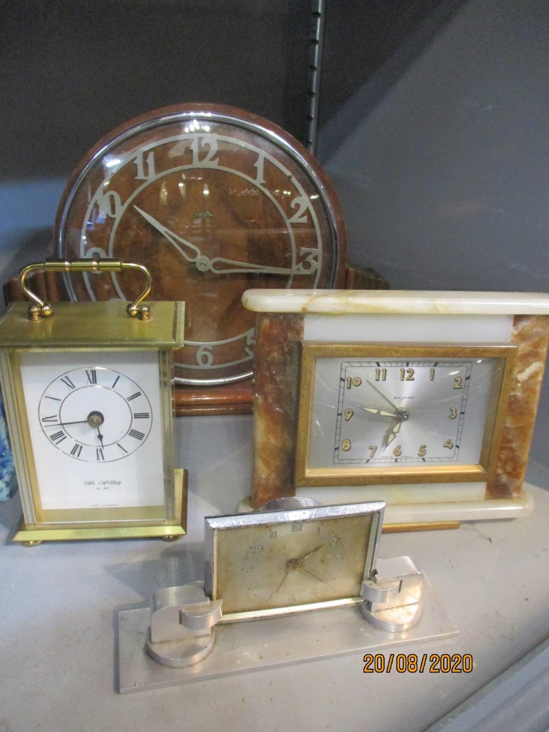 Art Deco and later vintage mantle and carriage clocks - Image 2 of 3