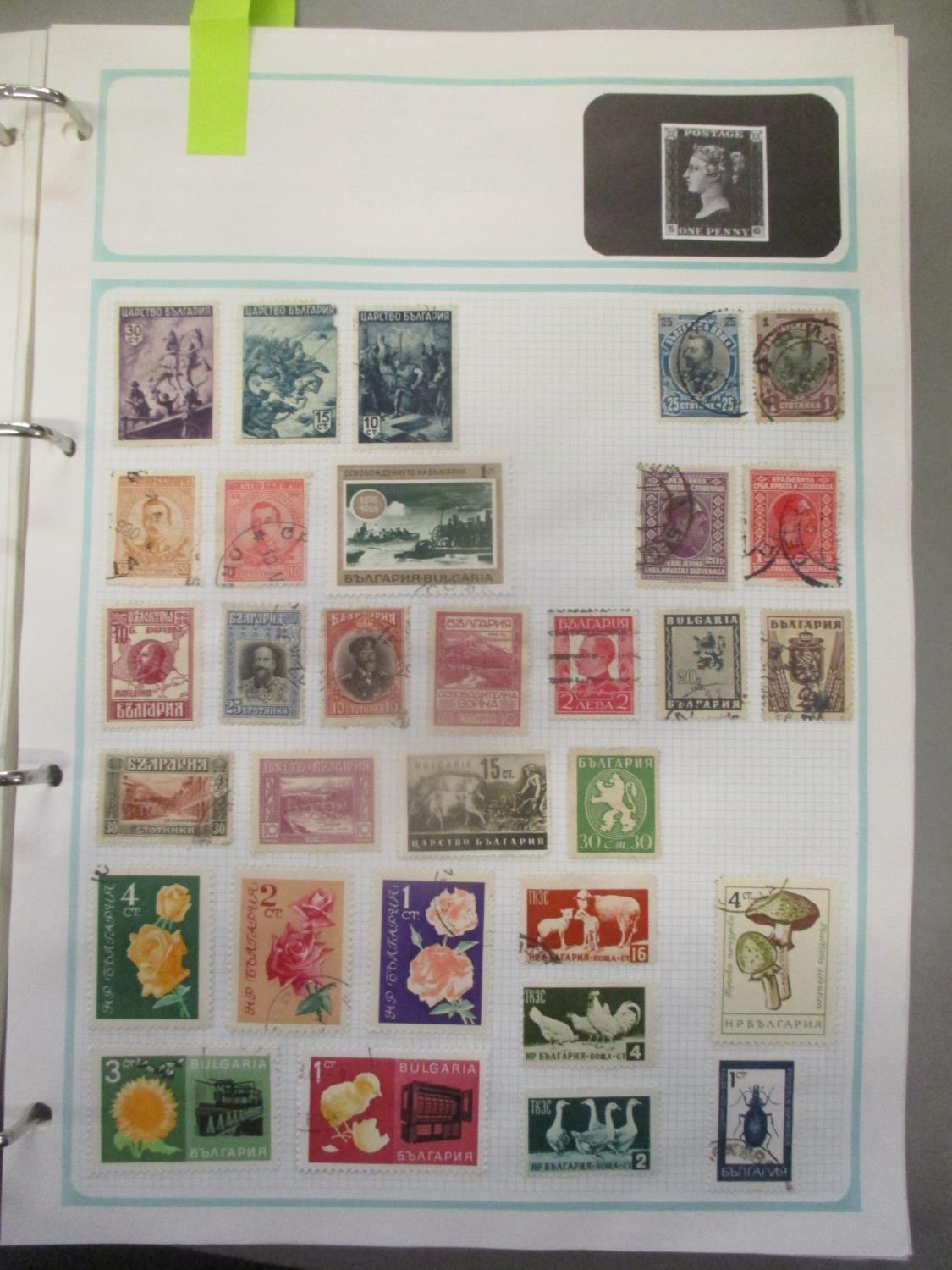 GB postage stamps (GV/GV1/Eliz) in stock books with duplication, together with three albums of - Image 6 of 11